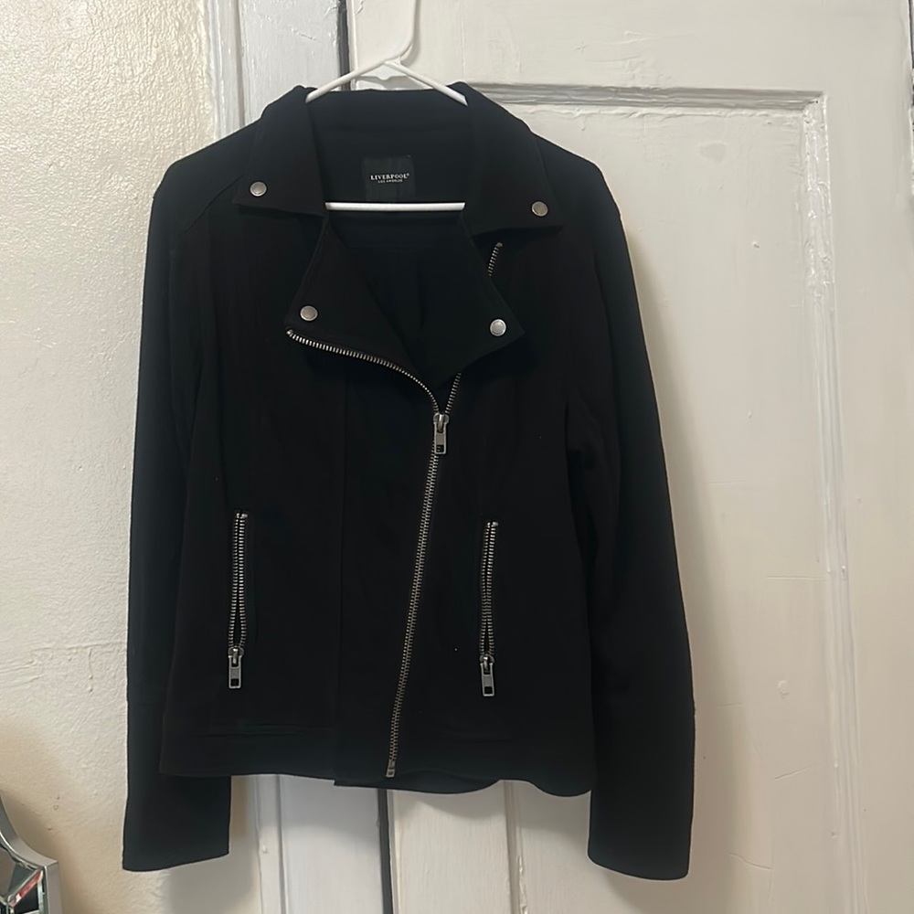Liverpool Los Angeles zip up black blazer/coat sz L
